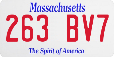 MA license plate 263BV7