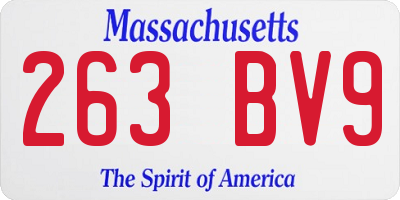 MA license plate 263BV9
