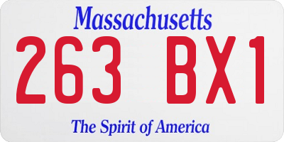 MA license plate 263BX1