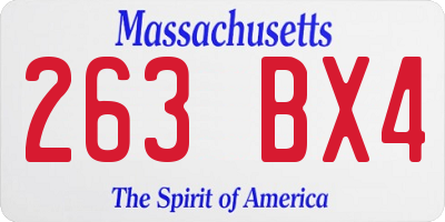 MA license plate 263BX4