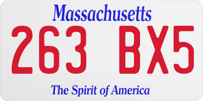 MA license plate 263BX5