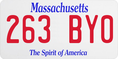 MA license plate 263BY0