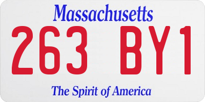 MA license plate 263BY1