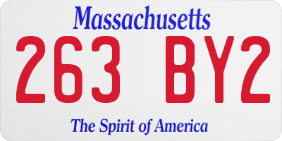 MA license plate 263BY2