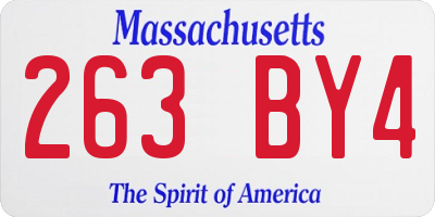 MA license plate 263BY4