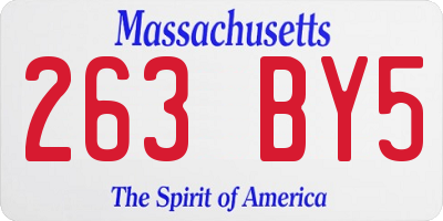 MA license plate 263BY5
