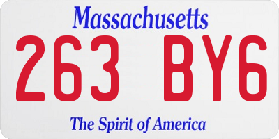 MA license plate 263BY6