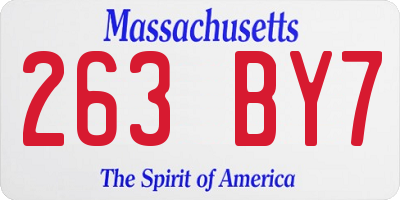 MA license plate 263BY7