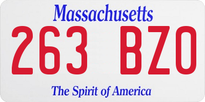MA license plate 263BZ0