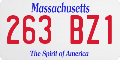 MA license plate 263BZ1