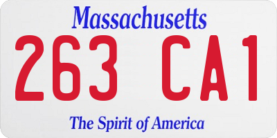 MA license plate 263CA1