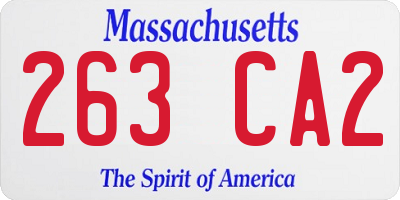 MA license plate 263CA2