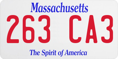 MA license plate 263CA3