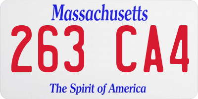 MA license plate 263CA4