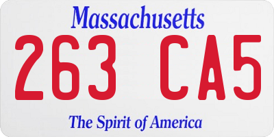 MA license plate 263CA5