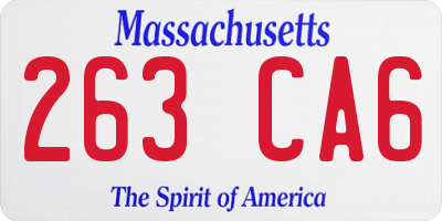 MA license plate 263CA6
