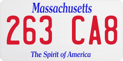 MA license plate 263CA8