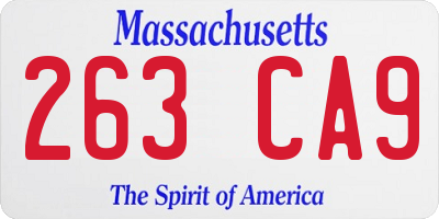 MA license plate 263CA9