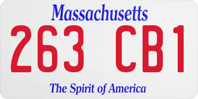 MA license plate 263CB1