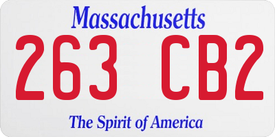 MA license plate 263CB2