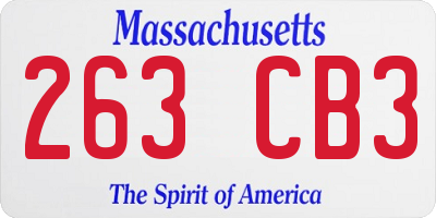 MA license plate 263CB3