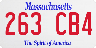MA license plate 263CB4