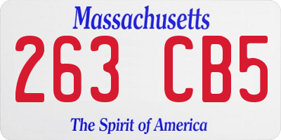 MA license plate 263CB5