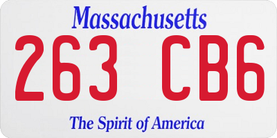 MA license plate 263CB6