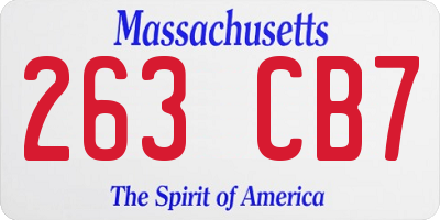MA license plate 263CB7