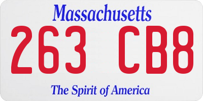 MA license plate 263CB8