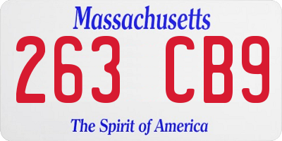 MA license plate 263CB9