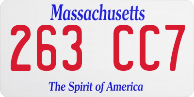 MA license plate 263CC7