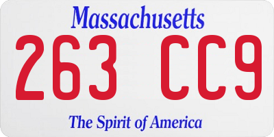 MA license plate 263CC9