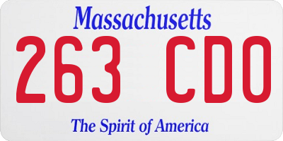 MA license plate 263CD0