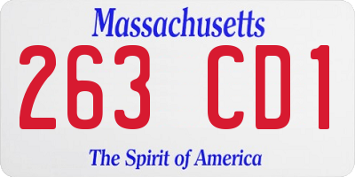 MA license plate 263CD1