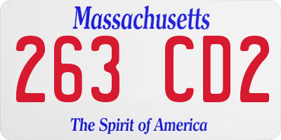 MA license plate 263CD2