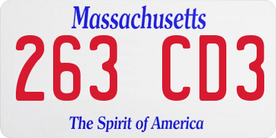 MA license plate 263CD3