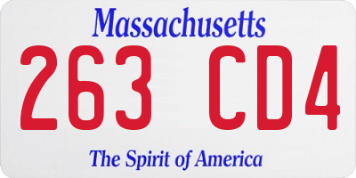 MA license plate 263CD4