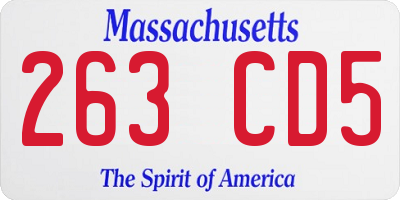 MA license plate 263CD5
