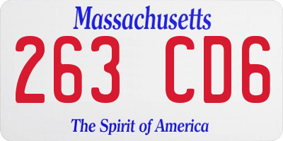 MA license plate 263CD6