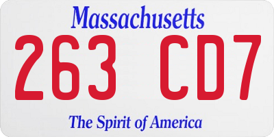 MA license plate 263CD7
