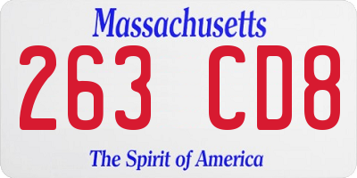 MA license plate 263CD8