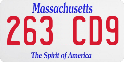 MA license plate 263CD9