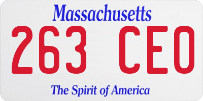MA license plate 263CE0