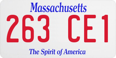 MA license plate 263CE1