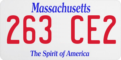 MA license plate 263CE2