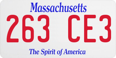 MA license plate 263CE3