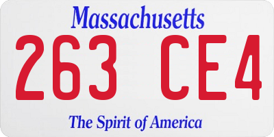 MA license plate 263CE4