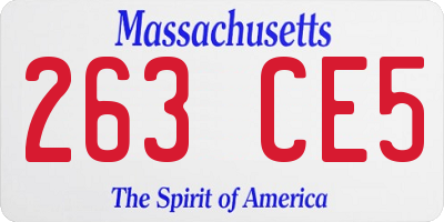 MA license plate 263CE5