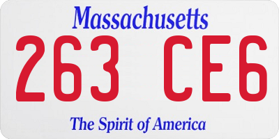 MA license plate 263CE6